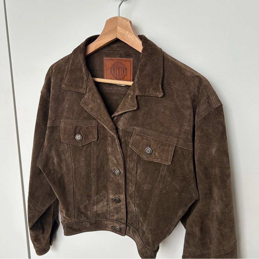 Vintage 70s Origins Brown Suede Leather Western Jacket